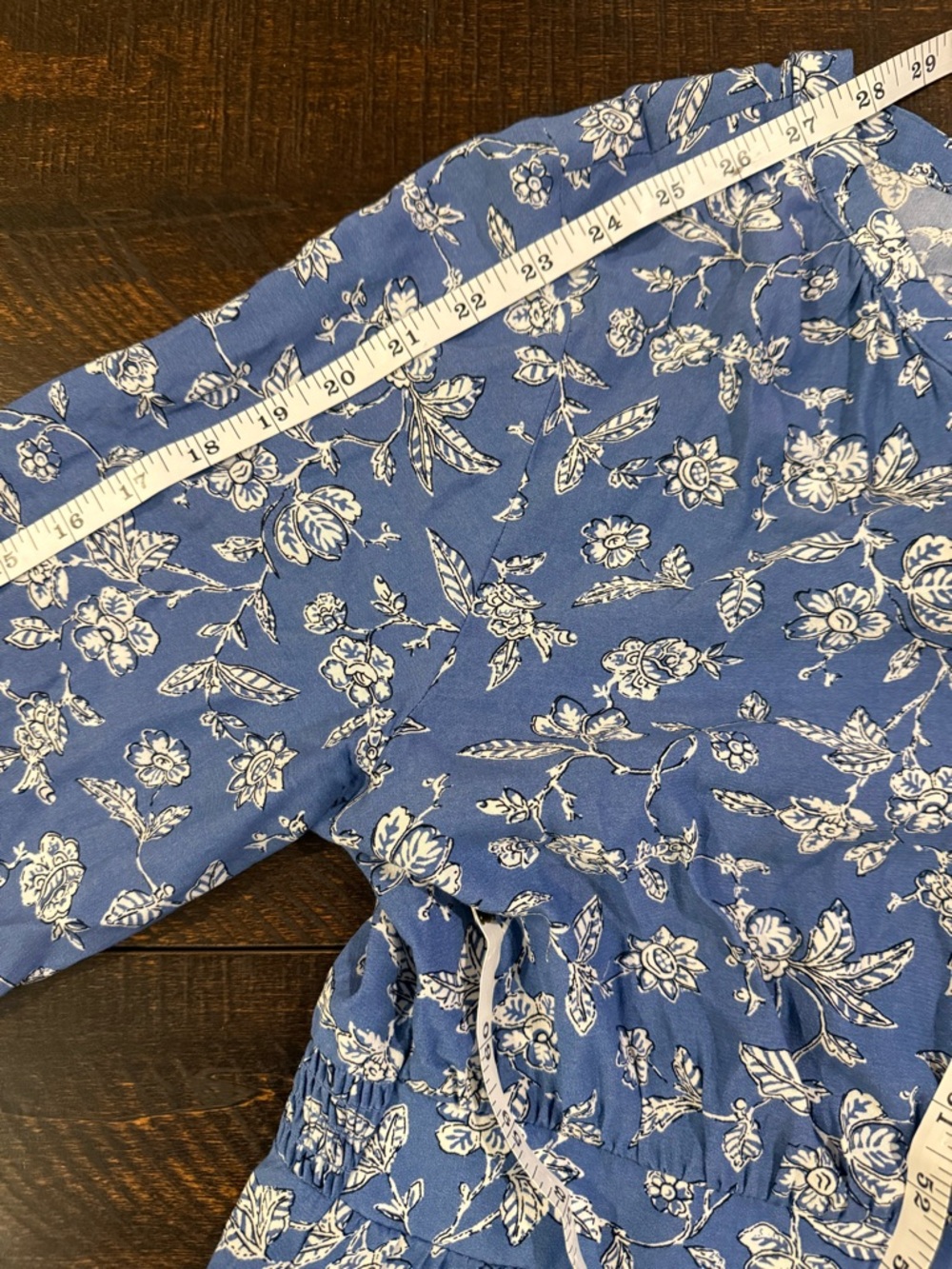 LOFT Blue Floral Shirt Maxi Dress Size 10 Button Front Long Sleeve - Picture 13 of 14
